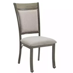 Gray Wood and Upholstered Chairs 5-pc. Dining Set