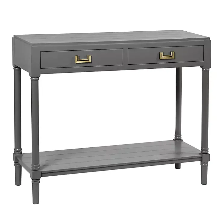 Gray Wood 2-Drawer Layla Console Table