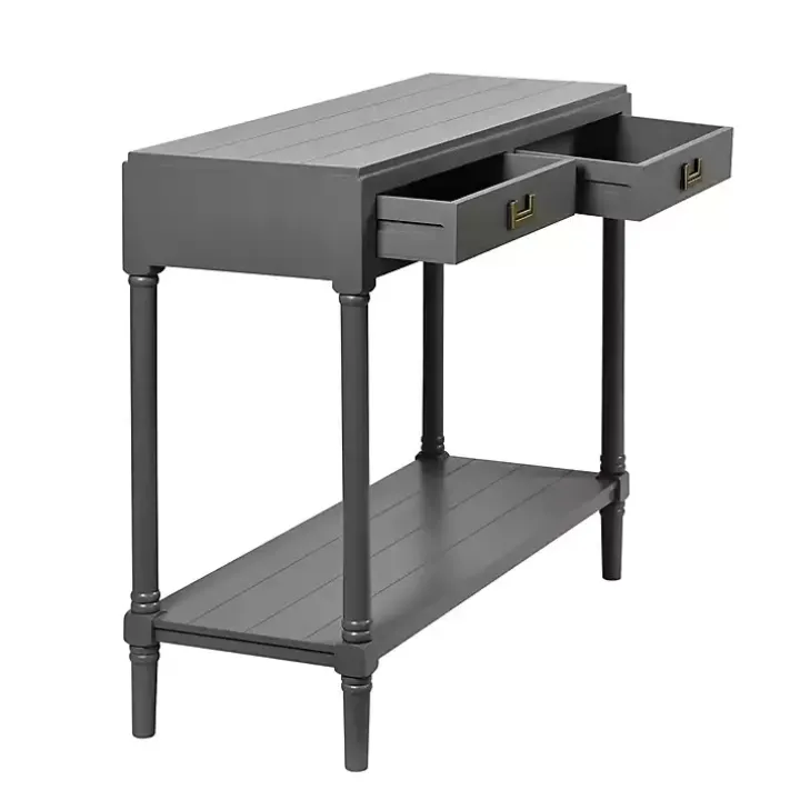 Gray Wood 2-Drawer Layla Console Table