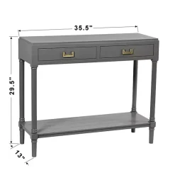 Gray Wood 2-Drawer Layla Console Table