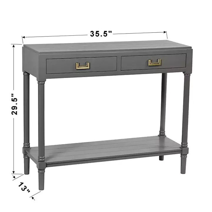 Gray Wood 2-Drawer Layla Console Table