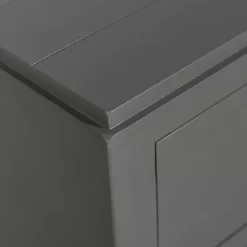 Gray Wood 3-Drawer Layla Nightstand