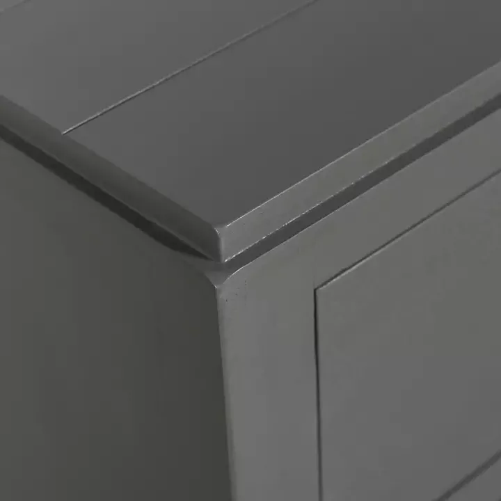Gray Wood 3-Drawer Layla Nightstand