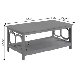 Gray Wood Geometric Sides Coffee Table