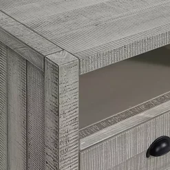 Gray Wood Open Shelf Nightstand