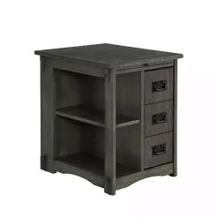 Gray Wood Parnell Storage Accent Table