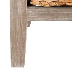 Gray Wood Side Table with Baskets