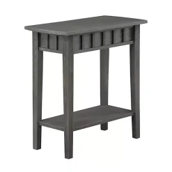Gray Wood Slat Accent Table