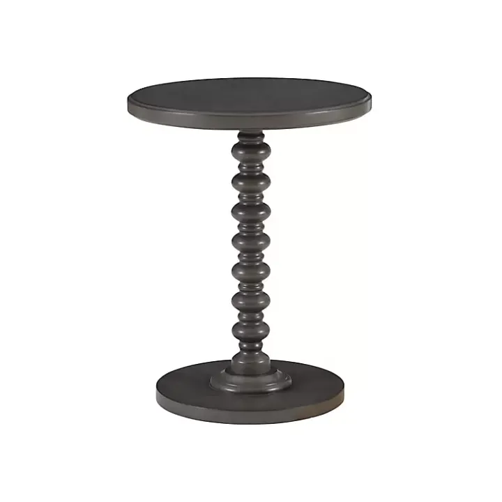 Gray Wood Spindle Side Table