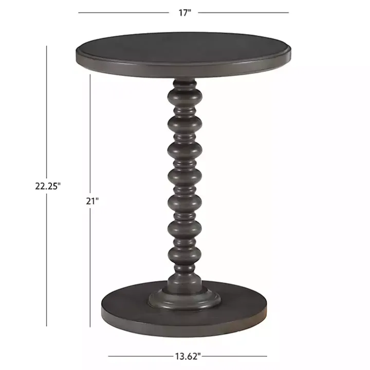 Gray Wood Spindle Side Table