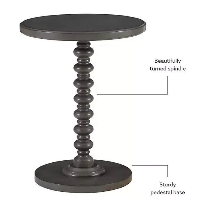 Gray Wood Spindle Side Table