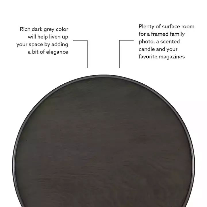 Gray Wood Spindle Side Table