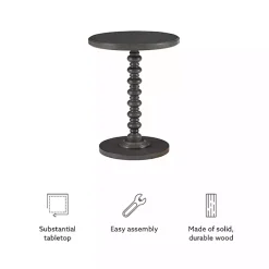 Gray Wood Spindle Side Table