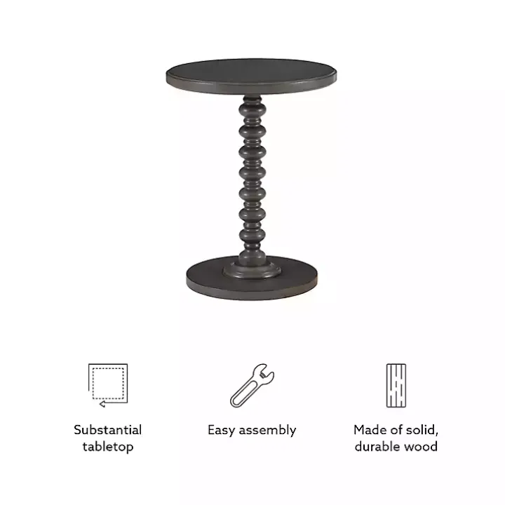 Gray Wood Spindle Side Table