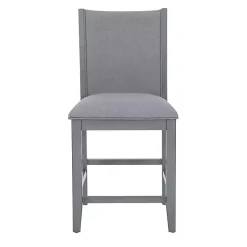 Gray Wood Upholstered Counter Stools, Set of 2