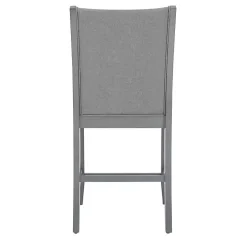 Gray Wood Upholstered Counter Stools, Set of 2