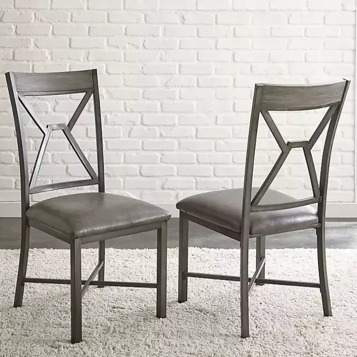 Gray Wood Upholstered 5-pc. Dining Set