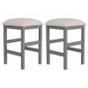 Gray Wood Upholstered Seat 2-pc. Counter Stool Set