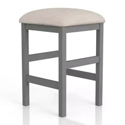 Gray Wood Upholstered Seat 2-pc. Counter Stool Set