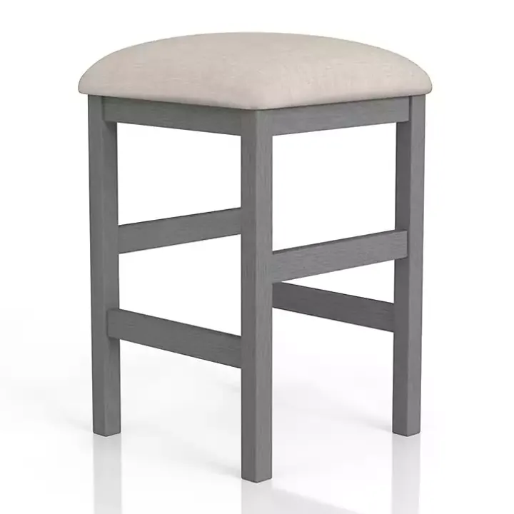 Gray Wood Upholstered Seat 2-pc. Counter Stool Set