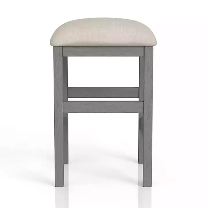 Gray Wood Upholstered Seat 2-pc. Counter Stool Set