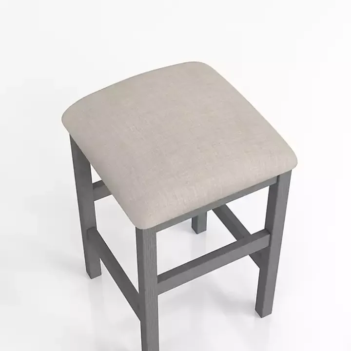 Gray Wood Upholstered Seat 2-pc. Counter Stool Set