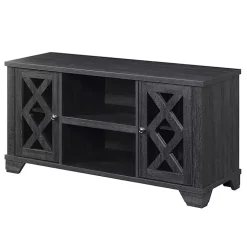 Gray Wood X Doors Media Cabinet