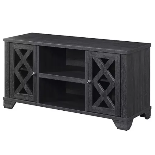 Gray Wood X Doors Media Cabinet