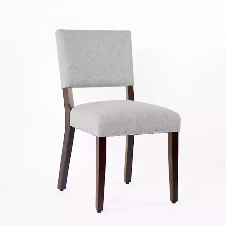Gray Woven Upholstered Dining Chairs, Set of 2