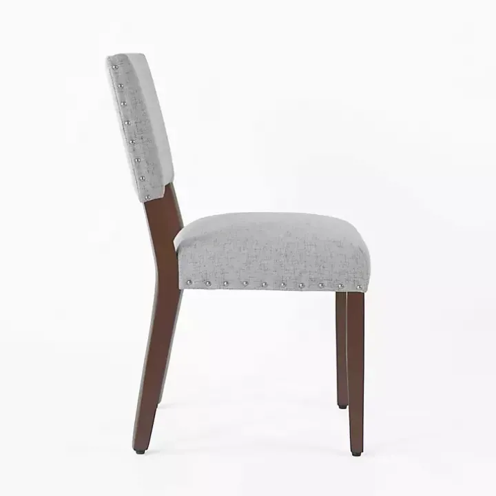 Gray Woven Upholstered Dining Chairs, Set of 2