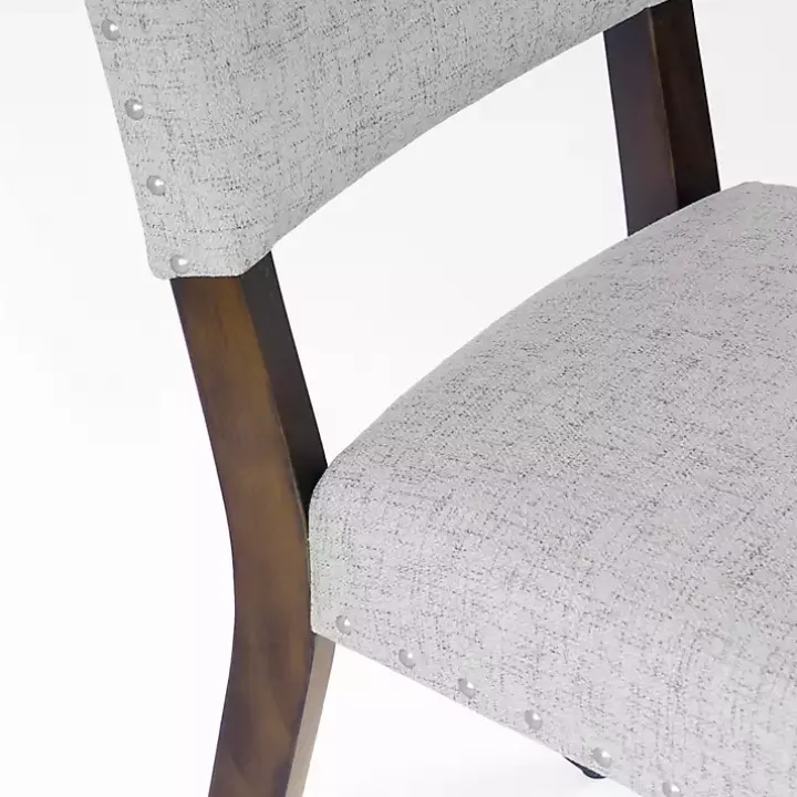 Gray Woven Upholstered Dining Chairs, Set of 2