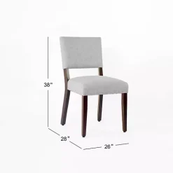 Gray Woven Upholstered Dining Chairs, Set of 2