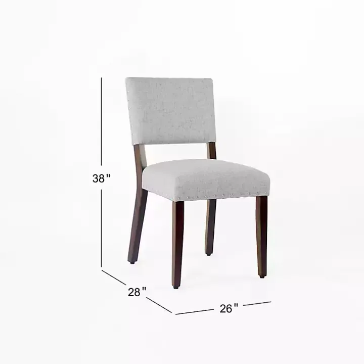 Gray Woven Upholstered Dining Chairs, Set of 2