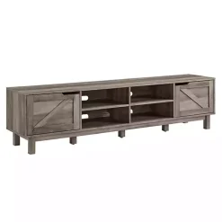 Graywash Rustic Barndoor Media Cabinet