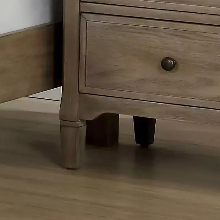 Graywash Wood 2-Drawer Lyla Nightstand