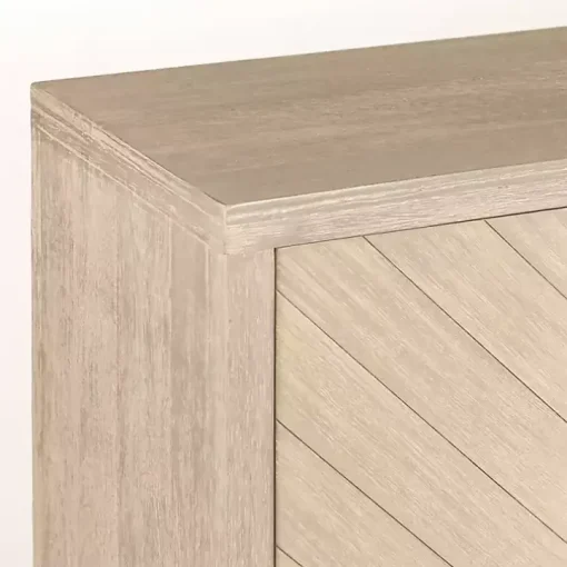 Graywashed Wood Herringbone Sideboard