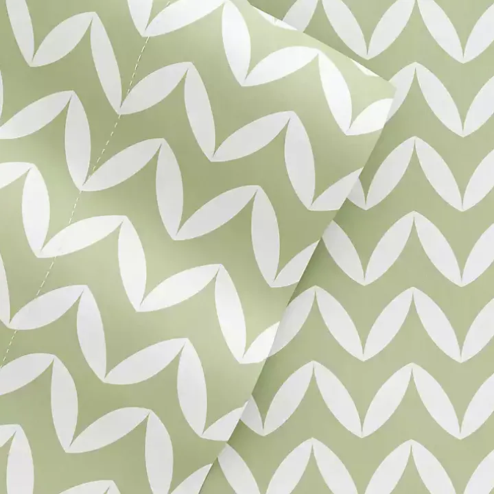 Green and White Chevron 3-pc. Twin Sheet Set