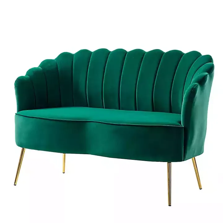 Green Donata Velvet Tufted Loveseat