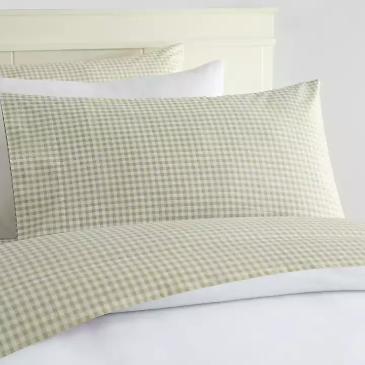 Green Gingham 3-pc. Twin Sheet Set