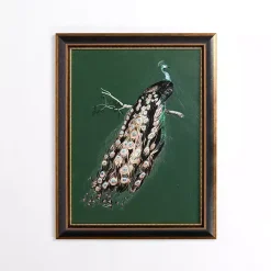 Green Peacock Framed Art Print