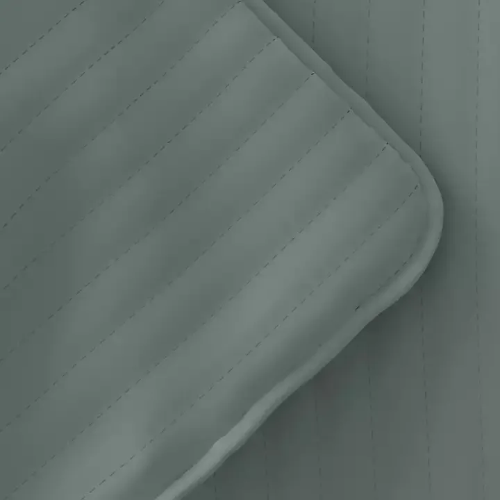 Green Stitched Stripes 3-pc. Queen Quilt Set