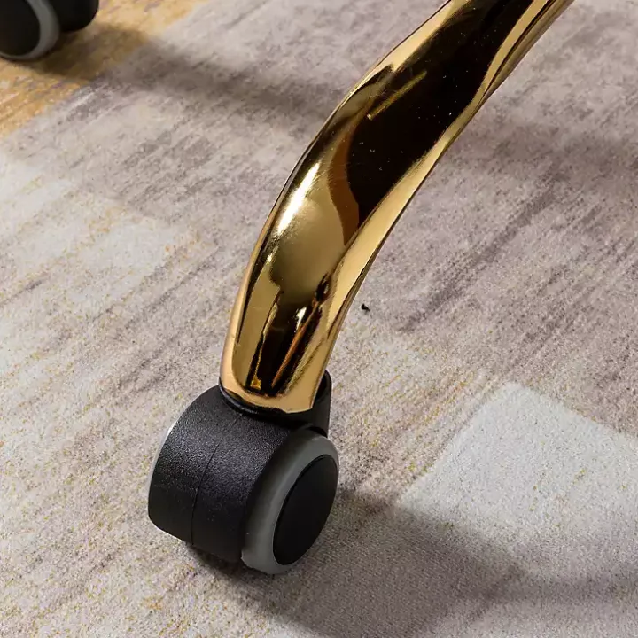 Green Velvet Tufted Golden Leg Swivel Office Chair