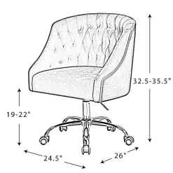 Green Velvet Tufted Golden Leg Swivel Office Chair