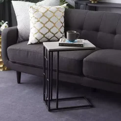 Gunmetal Black Geometric Metal C-Table