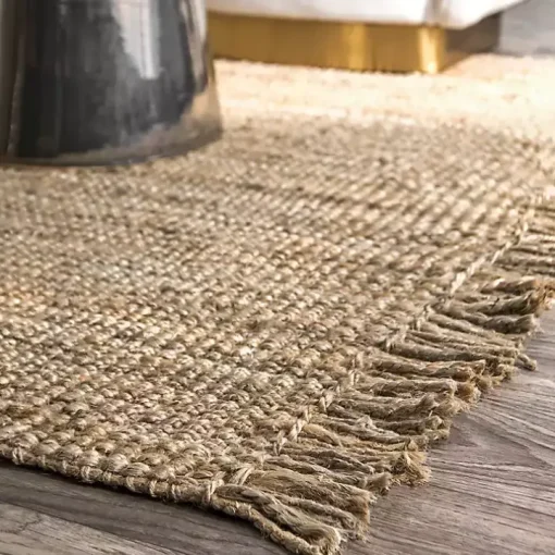 Hand Woven Chunky Loop Natural Jute Area Rug, 7x9