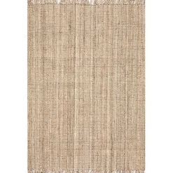 Hand Woven Looped Natural Jute Area Rug, 12x15