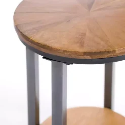 Hayden Wood and Gunmetal Accent Table