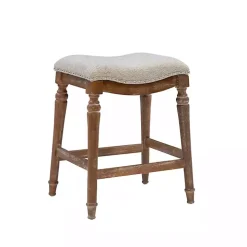Hazelnut Upholstered Curved Seat Counter Stool
