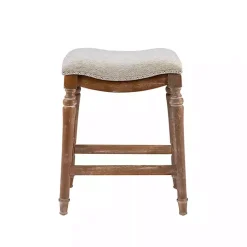 Hazelnut Upholstered Curved Seat Counter Stool