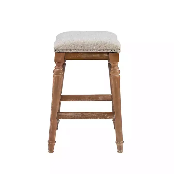 Hazelnut Upholstered Curved Seat Counter Stool